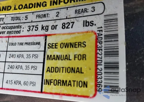 2013 Ford Focus Se from USA, damaged, VIN 1FADP3F27DL203369